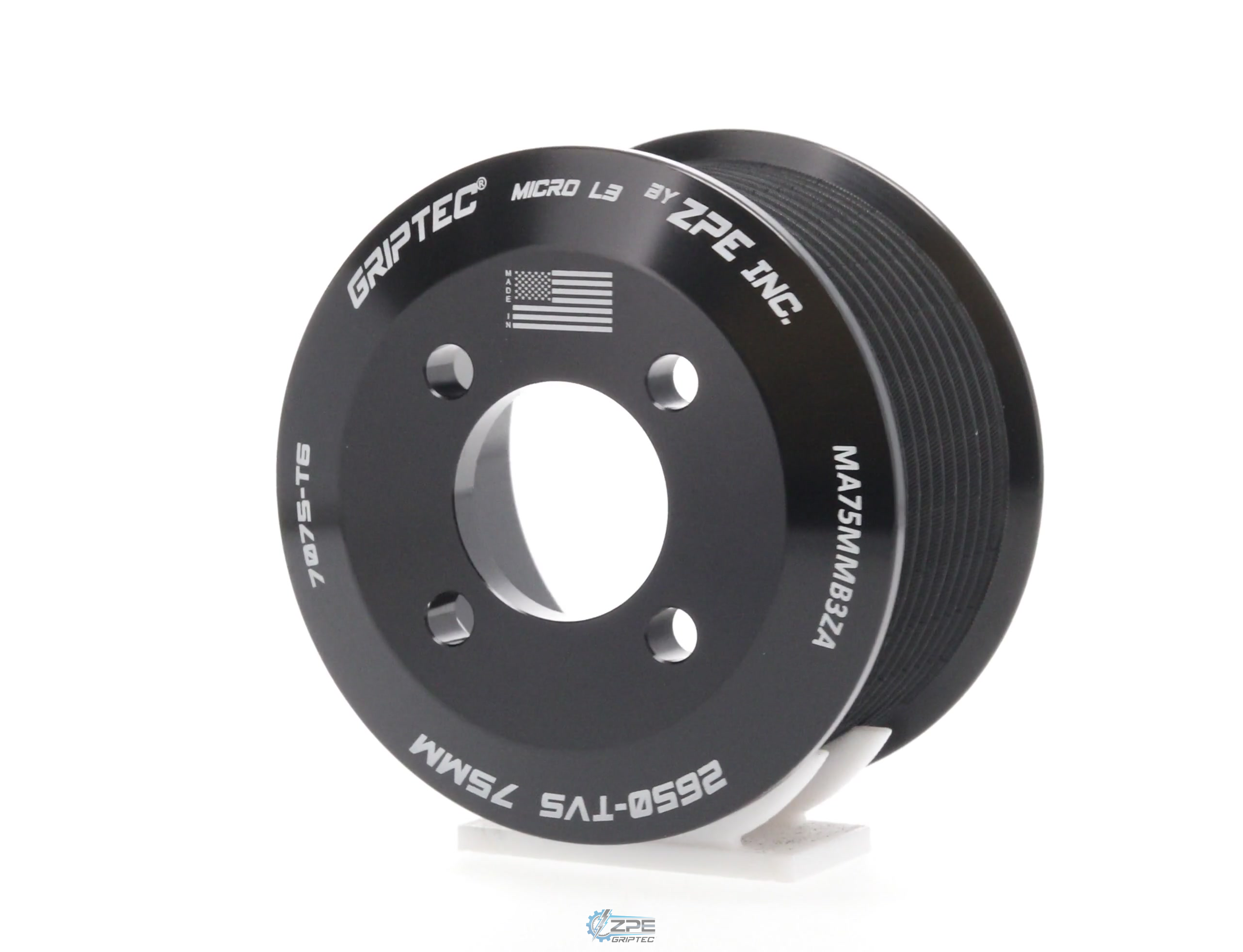 75mm 10 Rib ZPE GripTec® 2pc Magnuson LSA/LT4 2650 TVS L3 Black Pulley Only